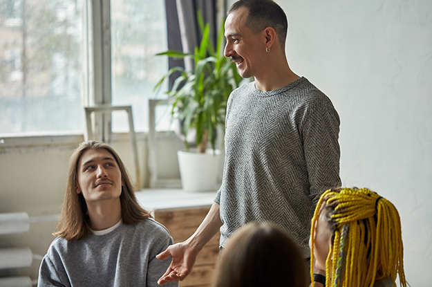 Man Standing Group Therapy